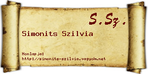 Simonits Szilvia névjegykártya