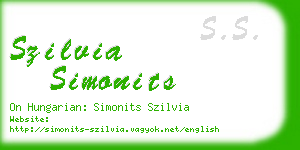 szilvia simonits business card